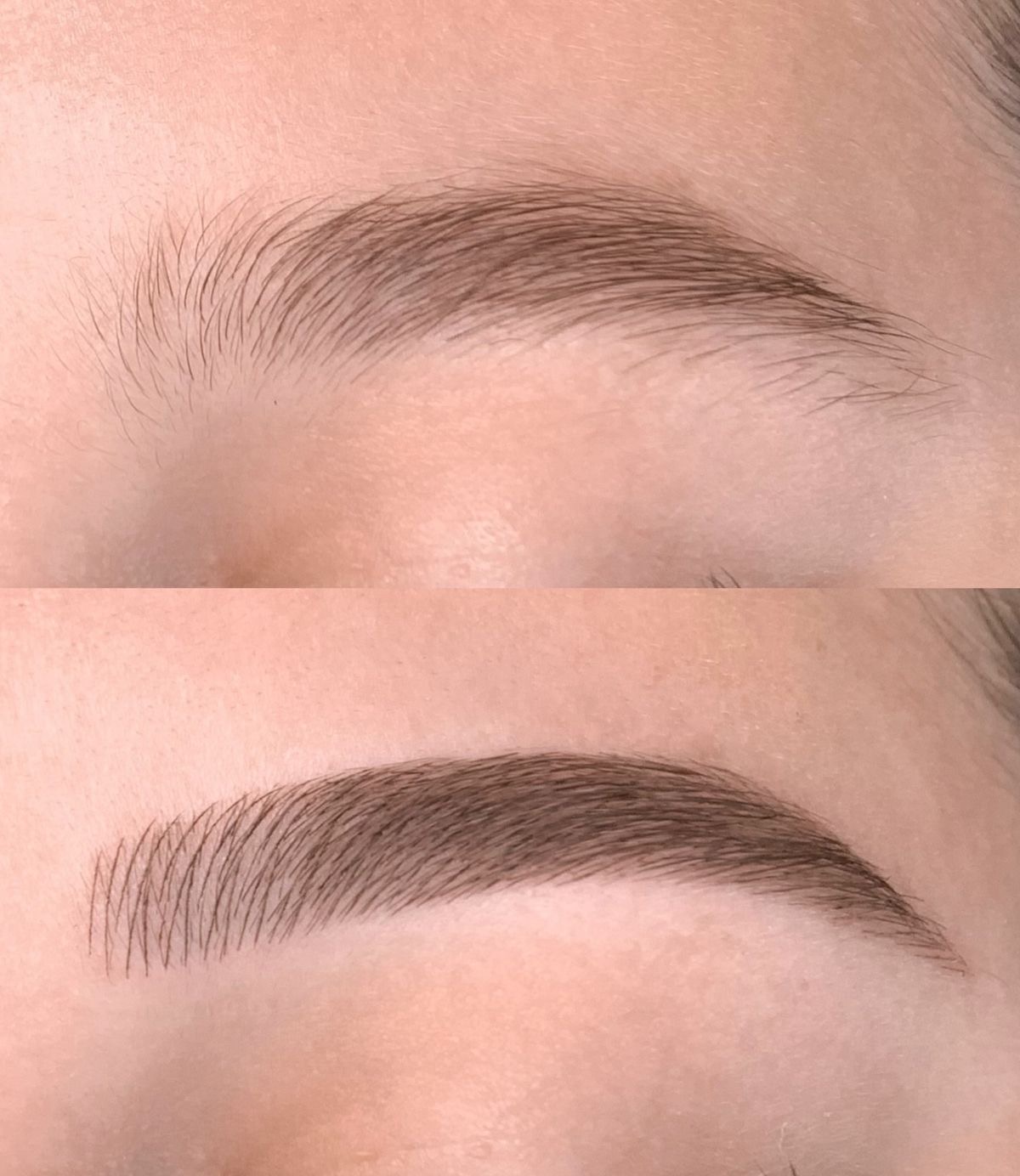 Natural brow enhancement before and after