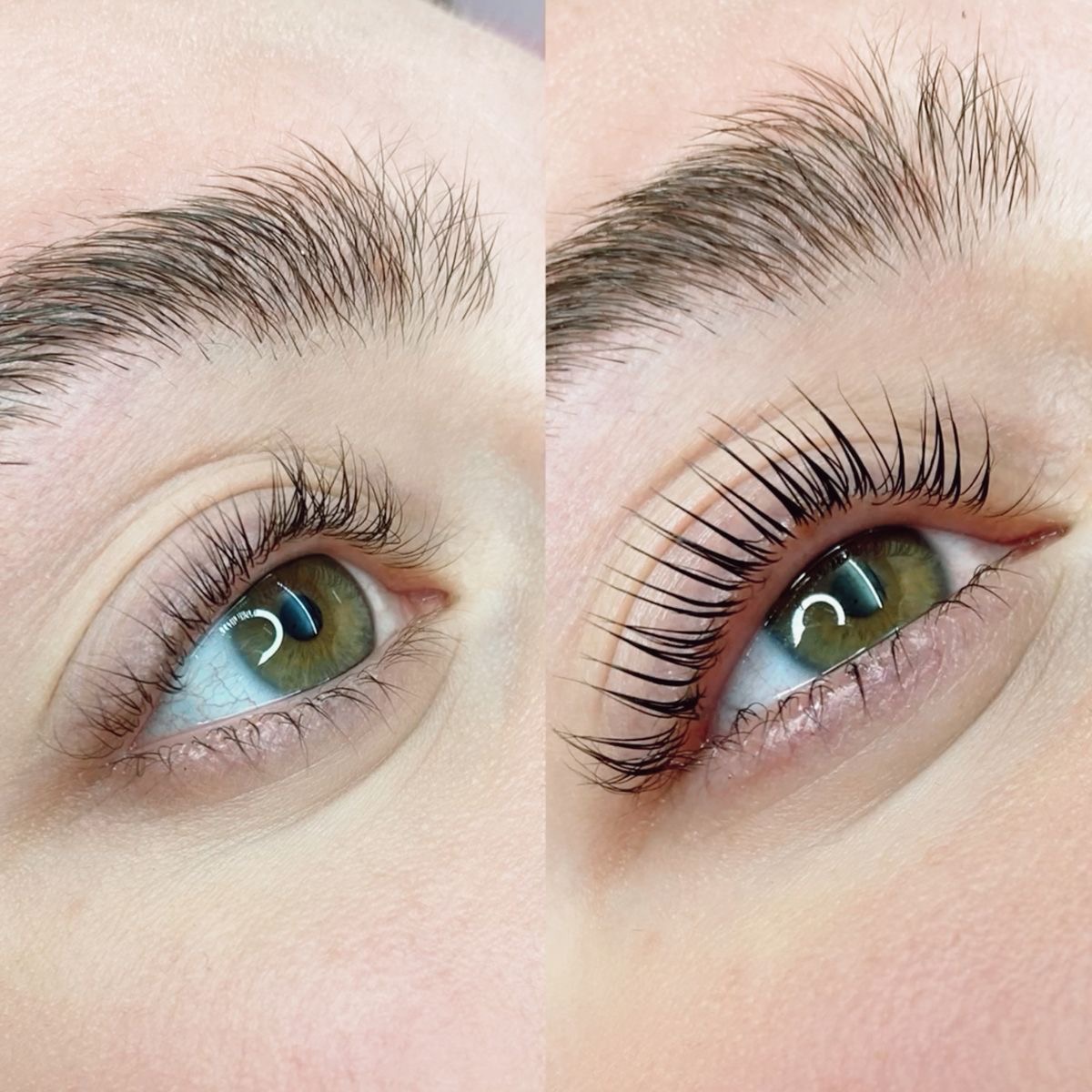 Lash lift before and after result