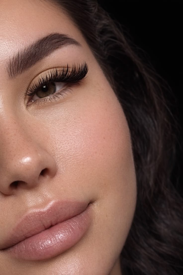 Volume lash extensions on a client