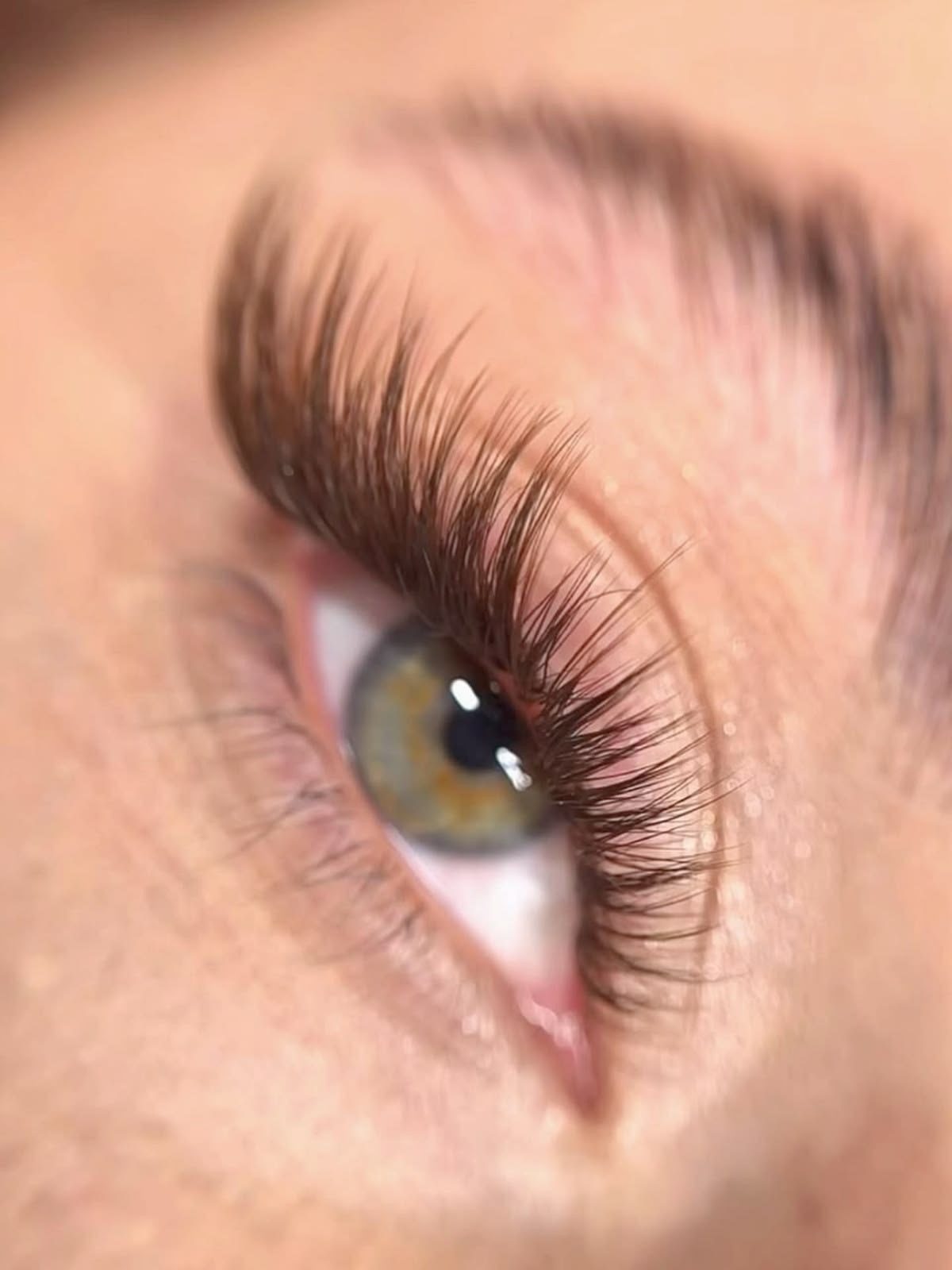 Soft volume lash extensions in close detail