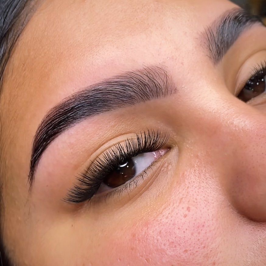 Sculpted brow and lash result